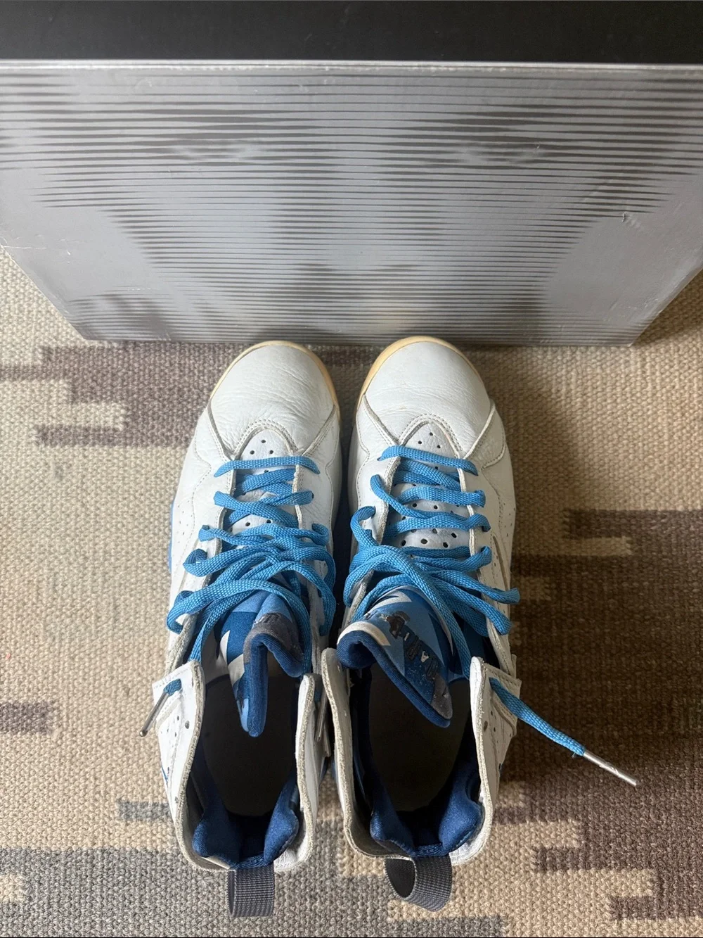 Jordan Men’s White and Blue Athletic Shoes